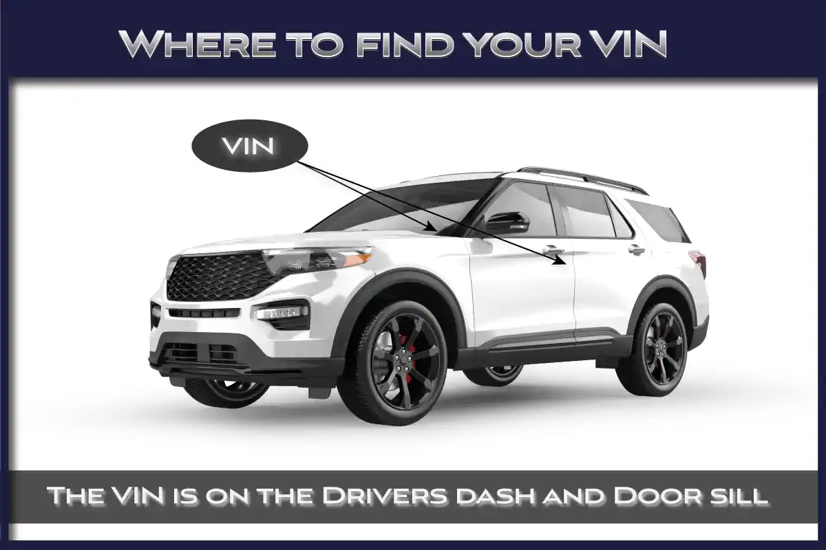 Where to find a vehicle VIN number - on the dash and drivers door sill